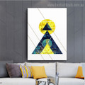 Roundish Triangular Abstract Geometric Vintage Nordic Framed Portraiture Pic Canvas Print for Wall Outfit
