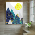 Sol and Hills Abstract Landscape Modern Framed Painting Picture Canvas Print for Room Wall Outfit