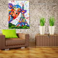 Cow Tower Abstract Animal Watercolor Framed Painting Picture Canvas Print for Room Wall Disposition