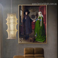 Arnolfini Portrait Jan Van Eyck Figure Reproduction Framed Artwork Photo Canvas Print for Room Wall Decoration