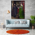 Arnolfini Portrait Jan Van Eyck Figure Reproduction Framed Artwork Photo Canvas Print for Room Wall Getup