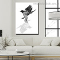 Black Crow Bird Framed Artwork Pic Canvas Print for Room Wall Outfit
