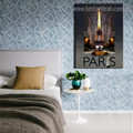 Paris Capital Cityscape Landscape Modern Framed Painting Picture Canvas Print for Room Wall Tracery