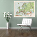 Map of Europe Abstract Modern Framed Painting Pic Canvas Print for Room Wall Assortment