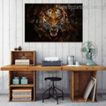 Angry Tiger Animal Modern Framed Painting Picture Canvas Print for Room Wall Decoration