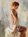 Half Nude Girl Elegant Watercolor Painting Canvas Print