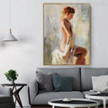 Half Nude Girl Elegant Watercolor Painting Print, Living Room Decor