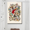 Congo Grey Parrot Bird Abstract Modern Framed Painting Image Canvas Print for Room Wall Garnish