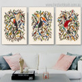 Birds Group Abstract Modern Framed Artwork Portrait Canvas Print for Room Wall Outfit
