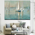 Sea Sailboats Abstract Seascape Modern Framed Artwork Pic Canvas Print for Room Wall Tracery