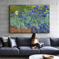 Irises Van Gogh Botanical Impressionist Framed Painting Photograph Canvas Print for Room Wall Disposition
