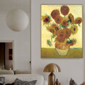 Sunflowers Van Gogh Reproduction Framed Painting Photo Canvas Print for Room Wall Decor