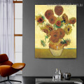 Sunflowers Van Gogh Reproduction Framed Painting Photo Canvas Print for Room Wall Outfit