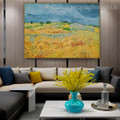 Fields with Blooming Van Gogh Reproduction Framed Artwork Photo Canvas Print for Interior Wall Getup