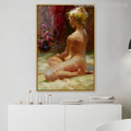 Naked Girl Wonderful Watercolor Mural Canvas Print