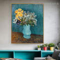 Vase of Flowers Van Gogh Reproduction Framed Painting Picture Canvas Print for Room Wall Assortment