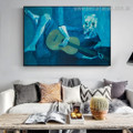 The Old Guitarist Pablo Picasso Reproduction Framed Painting Image Canvas Print for Room Wall Getup