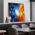 Shiv and Shakti Religious Modern Framed Artwork Picture Canvas Print for Room Wall Garniture