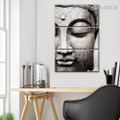 Buddha Face Statue Religious Contemporary Framed Painting Picture Canvas Print for Wall Hanging Decor