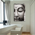 Buddha Face Statue Religious Contemporary Framed Painting Picture Canvas Print for Room Wall Onlay