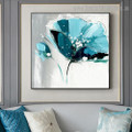 Turquoise Poppy Abstract Botanical Modern Framed Artwork Photo Canvas Print for Room Wall Onlay