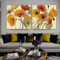 Dapple Flowerets Abstract Floral Framed Portraiture Photo Canvas Print for Room Wall Molding