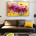 Motley Poppies Abstract Floral Modern Framed Painting Photo Canvas Print for Room Wall Moulding