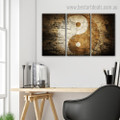 Yin Yang Abstract Modern Framed Split Painting Picture Canvas Print for Room Wall Getup