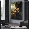 Bacchus Leonardo Da Vinci Reproduction Figure Framed Artwork Photo Canvas Print for Room Wall Disposition