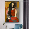 Seated Woman Pablo Picasso Reproduction Figure Framed Painting Photo Canvas Print for Room Wall Getup