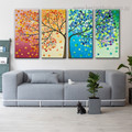 Circular Leaves Abstract Landscape Framed Painting Picture Canvas Print for Room Wall Adornment