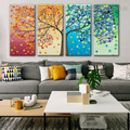 Circular Leaves Abstract Landscape Framed Painting Picture Canvas Print for Room Wall Molding