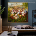 Colorful Floral Botanical Impressionist Framed Oil Painting Picture Canvas Print for Room Wall Outfit