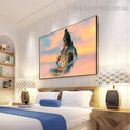 Mahadev God Religious Contemporary Framed Portraiture Image Canvas Print for Room Wall Finery