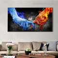 Ice Fire Love Abstract Modern Framed Portraiture Picture Canvas Print for Room Wall Assortment