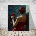Drinking Girl Delightful Watercolor Painting Print for Wall Decor