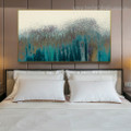 Cyan Spray Abstract Modern Framed Artwork Photo Canvas Print for Room Wall Ornament