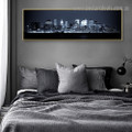 Manhattan Skyline Panoramic Cityscape Framed Artwork Image Canvas Print for Room Wall Onlay