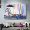 Colorful Tigers Abstract Animal Graffiti Framed Artwork Photo Canvas Print for Room Wall Outfit