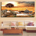 Forest Animal Landscape Nature Modern Framed Artwork Portrait Canvas Print for Room Wall Moulding