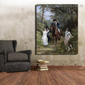 The Meeting Heywood Hardy Reproduction Framed Painting Picture Canvas Print for Room Wall Decoration