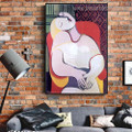Armchair Pablo Picasso Reproduction Framed Artwork Pic Canvas Print for Room Wall Finery