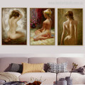 Nude Position Girls Watercolor Painting Print for Home Decor