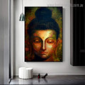 Face of Gautama Religious Framed Painting Portrait Canvas Print for Room Wall Flourish
