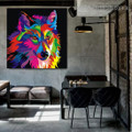 Dapple Wolf Animal Watercolor Framed Painting Pic Canvas Print for Room Wall Garnish 