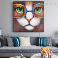 Lovely Cat Animal Watercolor Framed Painting Picture Canvas Print for Room Wall Finery