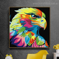 Varicolored Eagle Bird Watercolor Framed Artwork Image Canvas Print for Room Wall Decoration