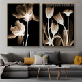 X ray Blooms Abstract Floral Framed Painting Portrait Canvas Print for Room Wall Adornment