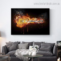 Electric Guitar Abstract Music Modern Framed Painting Picture Canvas Print for Room Wall Outfit