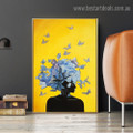 Butterfly Girl Figure Modern Framed Painting Picture Canvas Print for Room Wall Adornment